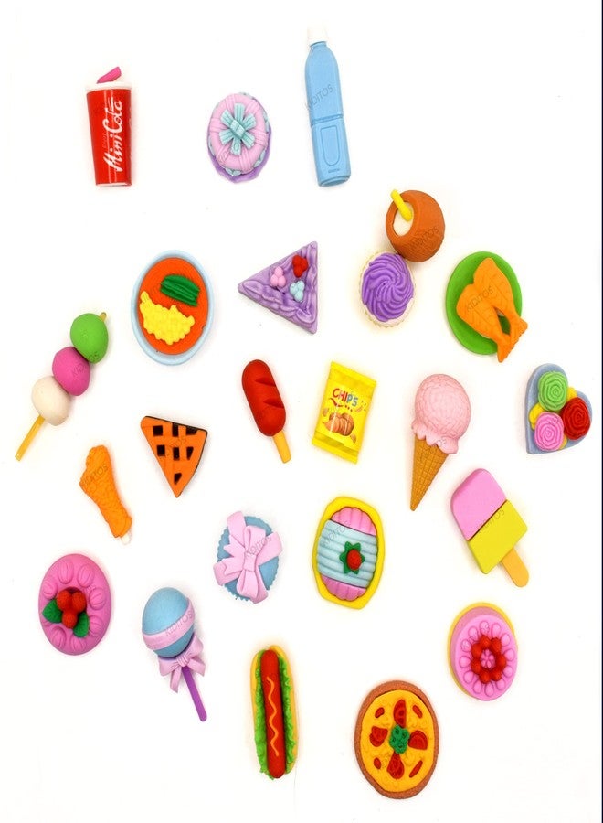 Kiditos Erasers Pack of 23 Candy Palace Toy for Kids Play Fancy Erasers for Kids School Stationary Kit Birthday Return Gift, Multi - Image 3